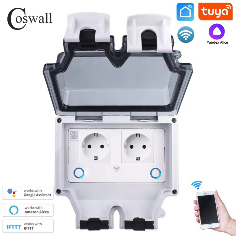 Coswall Tuya Wifi Yandex Alice - Timer Dual Outlet 评论和价格
