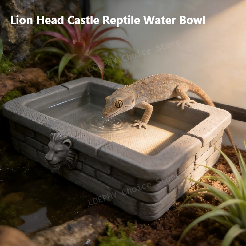 Castle Reptile Water Bowl Lion - Water Dish Reptile 评论和价格
